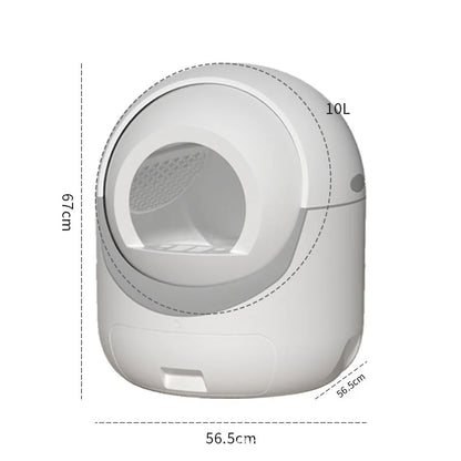 Self Cleaning Cat Litter Box Large Automatic Cat Litter Box with APP Control Odor Removal Safety Protection, for Multiple Cats