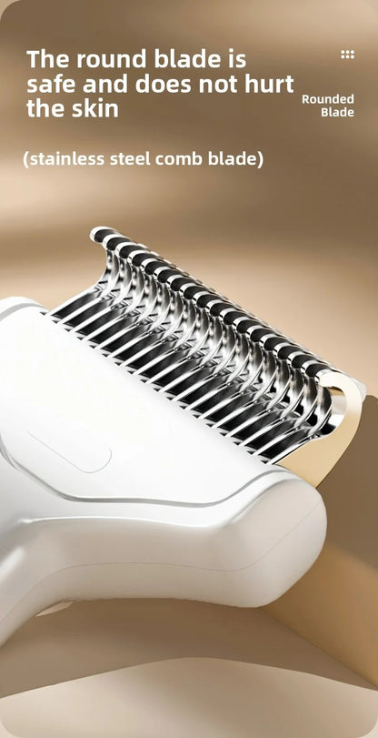 Stainless Steel Dog Hair Removal Brush – Curved Comb for Long-Haired Dogs & Cats