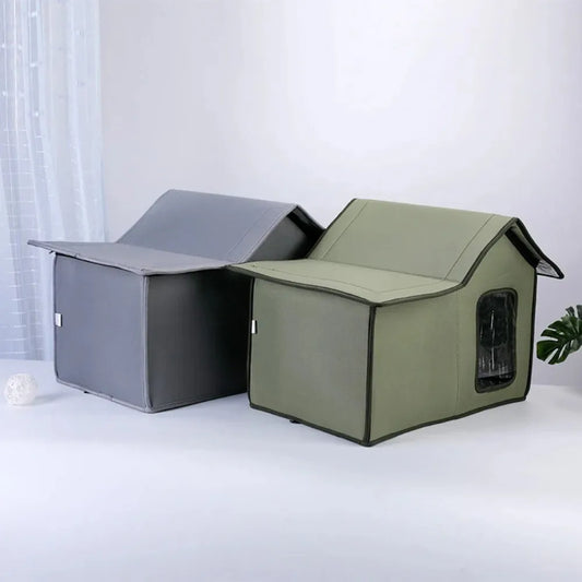 Outdoor Cat House Removable and Washable Design Pet Bed Waterproof Cat Dog Universal Convenient Storage and Washable Dog House - Bdba PK