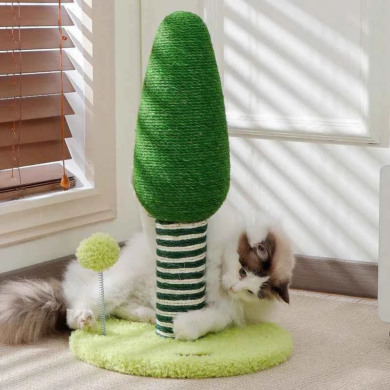 Vertical Sisal Pine Cat Scratching Post Durable No Shedding Bite Resistant Cat Scratcher Home Living Room Bedroom Cat Toys