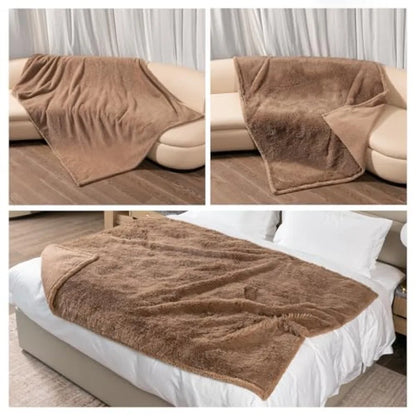 Winter Waterproof Calming Pet Blankets for Dogs Waterproof Long Faux Fur Fluffy Blanket for Doggie Cats Sherpa Fleece Warm Couc