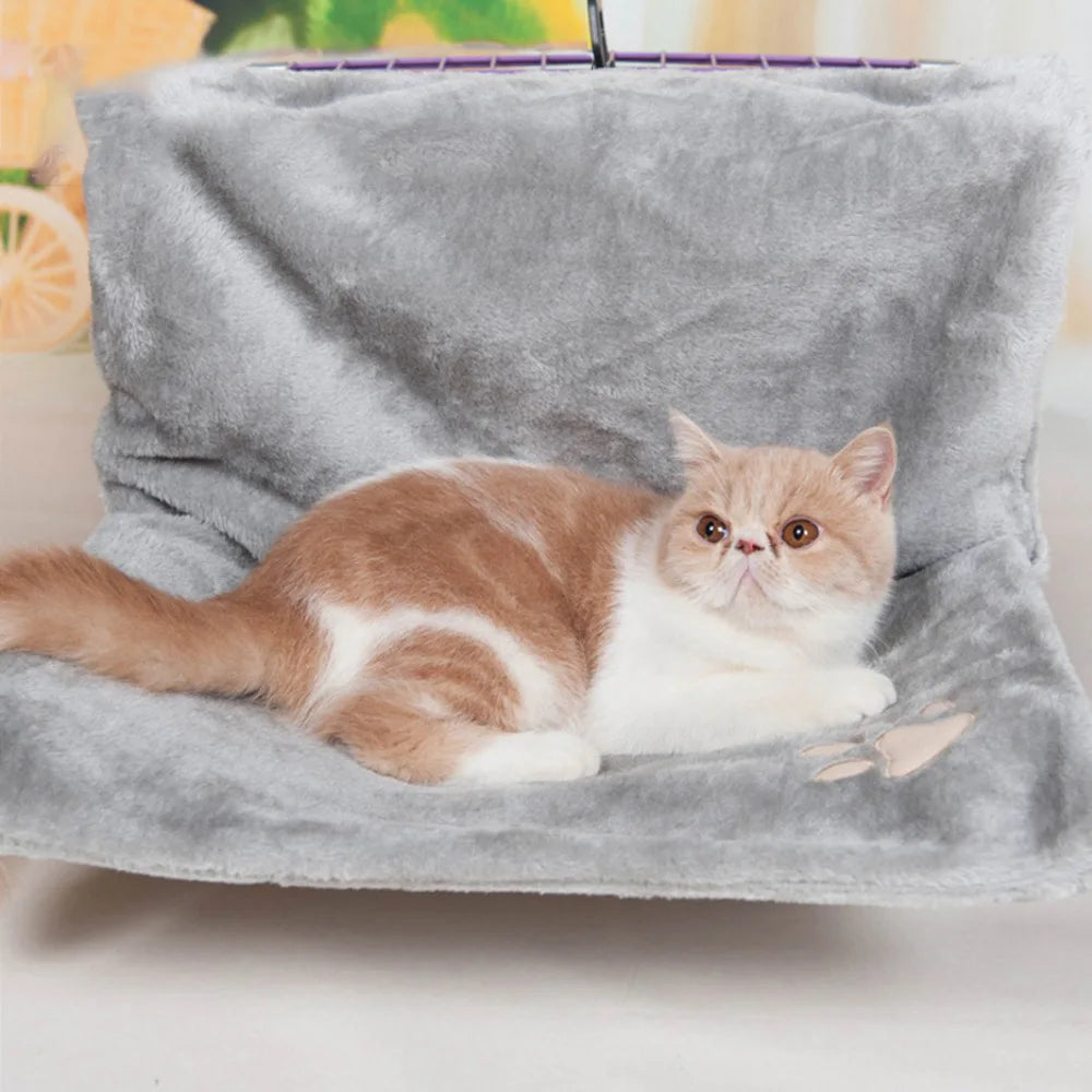 Cat Radiator Hammock Bed – Warm Fleece Hanging Basket with Iron Frame