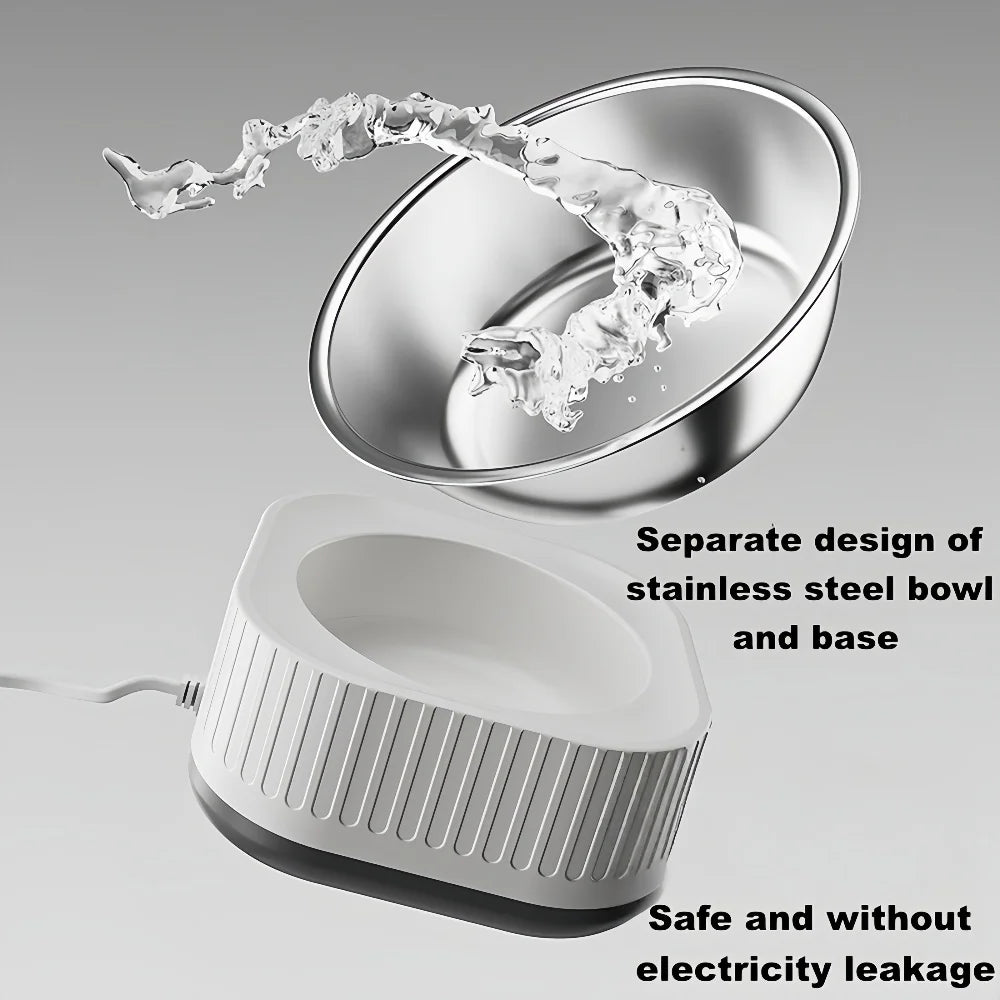 Pet Heating Bowl for Water/Food Cat Bowl Heating Noiseles Keep Warming Dog Water Bowls Winter Constant-temperature Pet Supplies