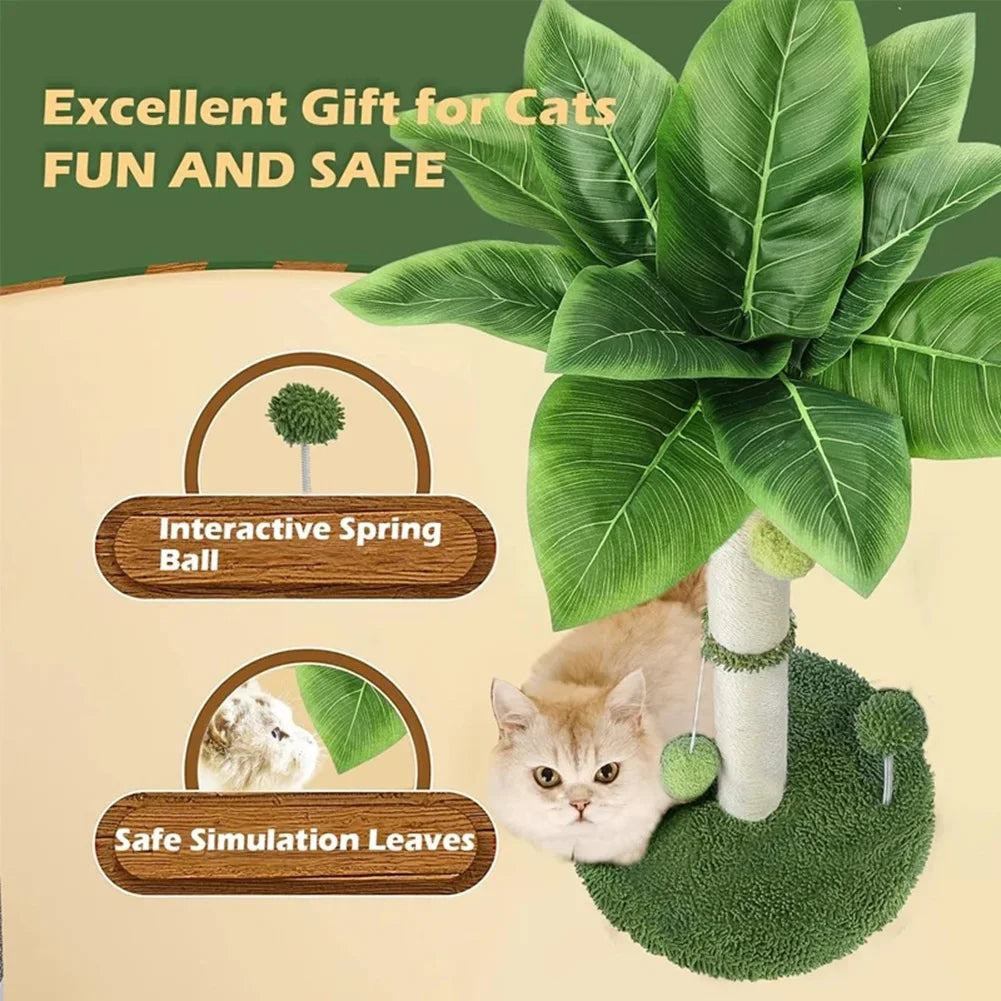 A04I Cat Scratching Post for Cats Tree Catcus Cat Scratcher Posts Toy Cute Kitten Kitty Sisal Rope Scratch with Teaser Ball