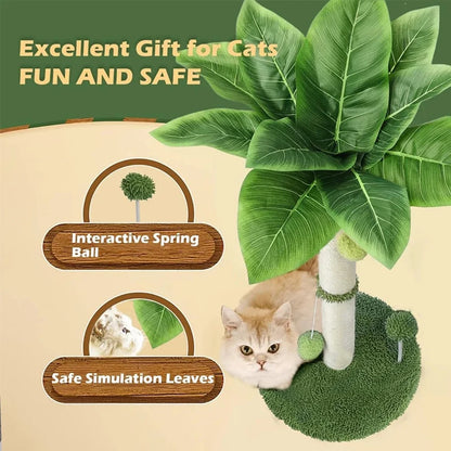 A04I Cat Scratching Post for Cats Tree Catcus Cat Scratcher Posts Toy Cute Kitten Kitty Sisal Rope Scratch with Teaser Ball