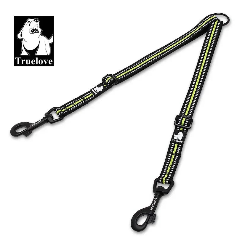 Truelove Reflective Nylon Double Dog Leash For Two Dogs Coupler No Tangle Pet Leash For All breed Training Running Dropshipping