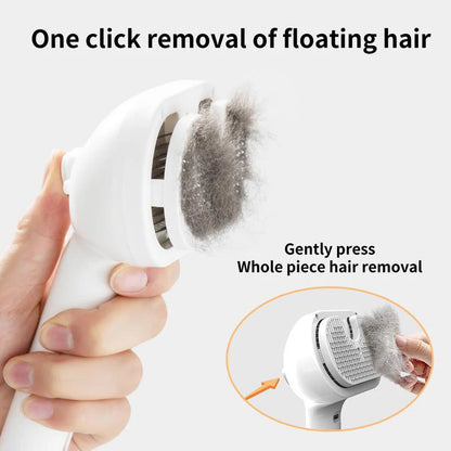 USB Steam Spray Pet Grooming Comb – Heated Massage Brush for Dogs & Cats