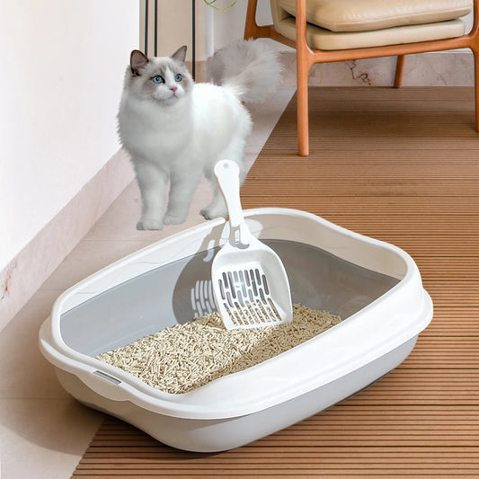 Cat Litter Box Portable Bedpan Removable Semi Closed Kitty Litter Pan Potty Toilet for Rabbit Medium Large Cats Small Animals - Bdba PK