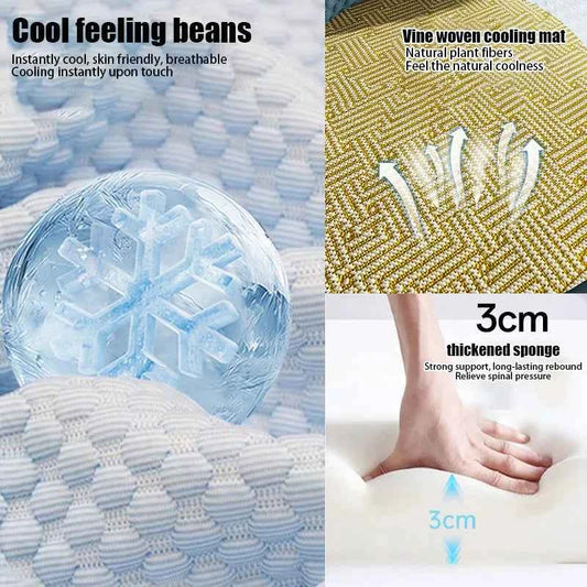 5Layer Breathable Cooling Pet Bed Mat Non-Slip Ice Mat with Pillow for Dogs Cats Washable Summer Pet Sleeping Bed Small Medium