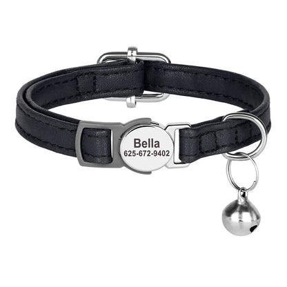 Cat Collar Free Personalized Kitten Collars Engraved Pet Puppy Name Necklace Collars Anti-lost for Cats Small Dogs Adjustable