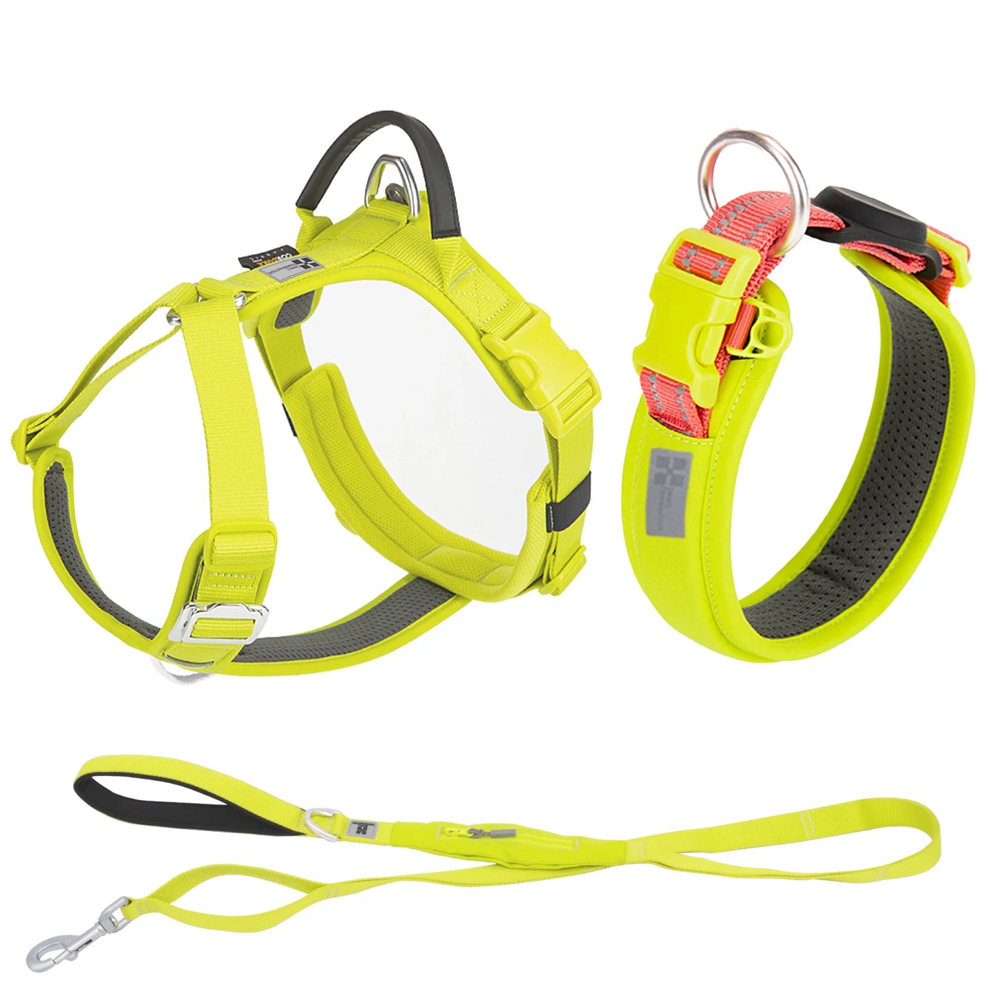 SMALL COMBINATION Large Dog Collar Harness and Leash Sets No pull Reflective Medium dog chest vest Pet German Shepherd Training