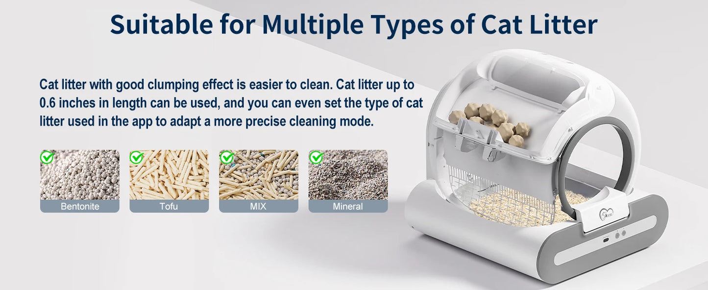 DOEL Automatic Self-Cleaning Cat Litter Box with App Control – 65L Smart Cat Toilet