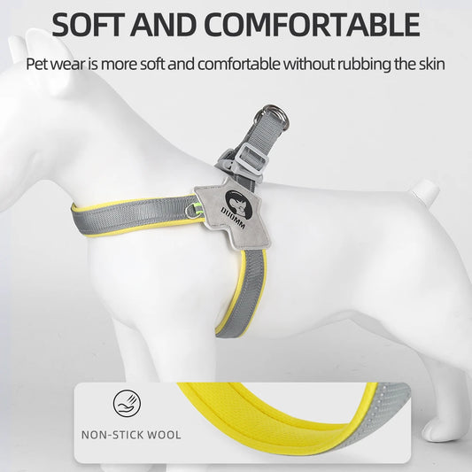 Saddle-Style Dog Chest Harness – Breathable Reflective Harness with Optional LED Leash - Bdba PK