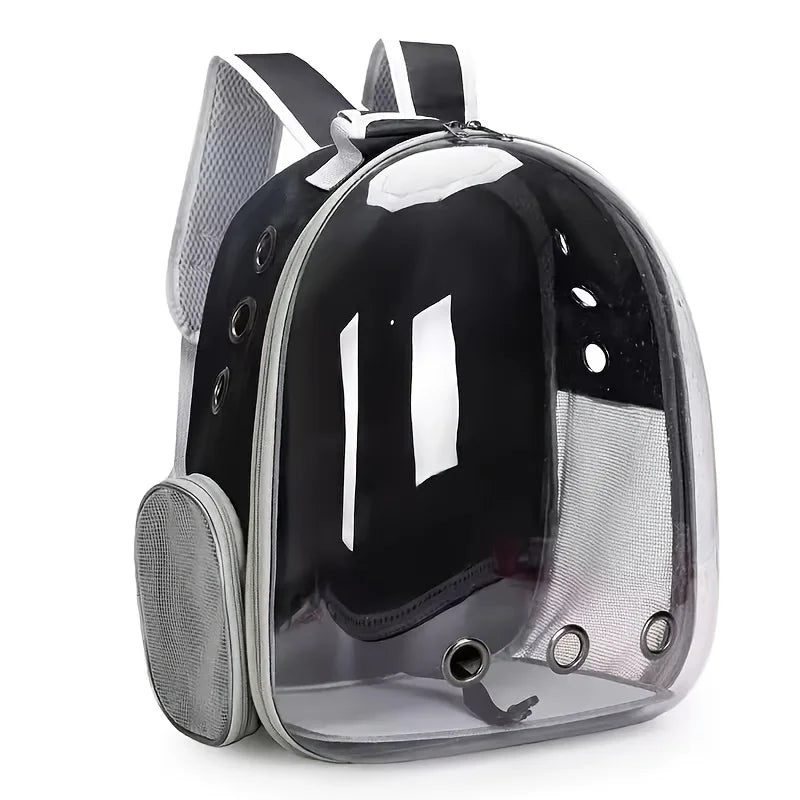 SpaceCapsule Pet Backpack - BreathableTransparent Travel Carrier,Suitable for Cats and Small Dogs Equipped with Zippers Portable
