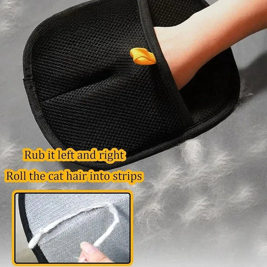 Reusable Pet Hair Removal Gloves – Double-Sided Fur Remover for Furniture & Carpet - Bdba PK