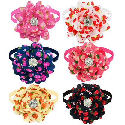 New 50PCS Flower Bowties For Dogs Fashion Dianomd Pet Dog Bow Tie Collar  Dog Pet Grooming Accessories For Small Dogs