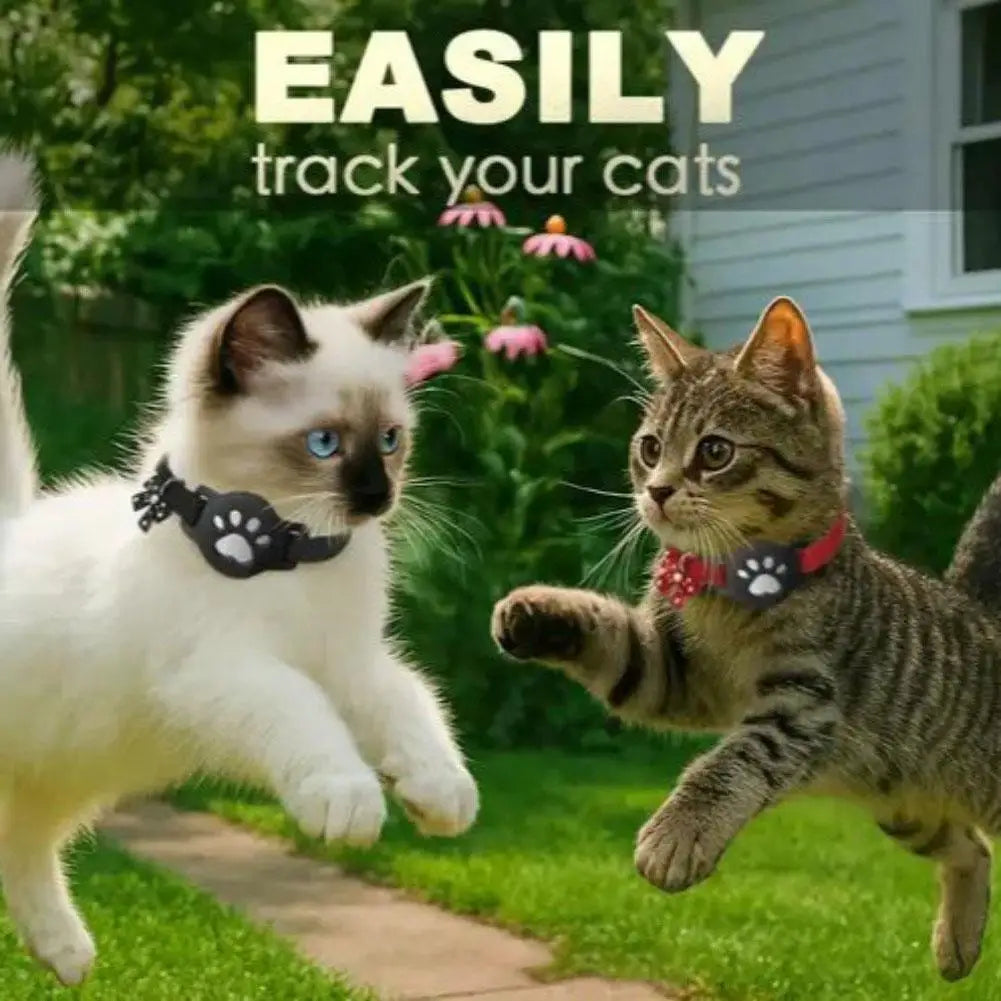  Cat GPS Collar with Bells Cats Collar for Tracker Kitten Collar 7.09-9.84 inch Safety Buckle Cats Collar with Airtag Holder