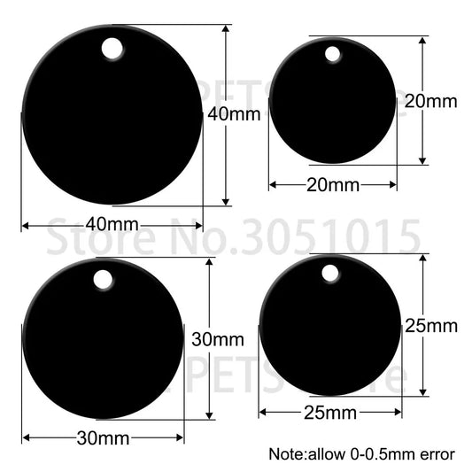 Wholesale 100PCS Pet Supplies Round Tags Cat Collar Pendants Can Be Personalized With Laser Engraving For Dog Identity - Bdba PK