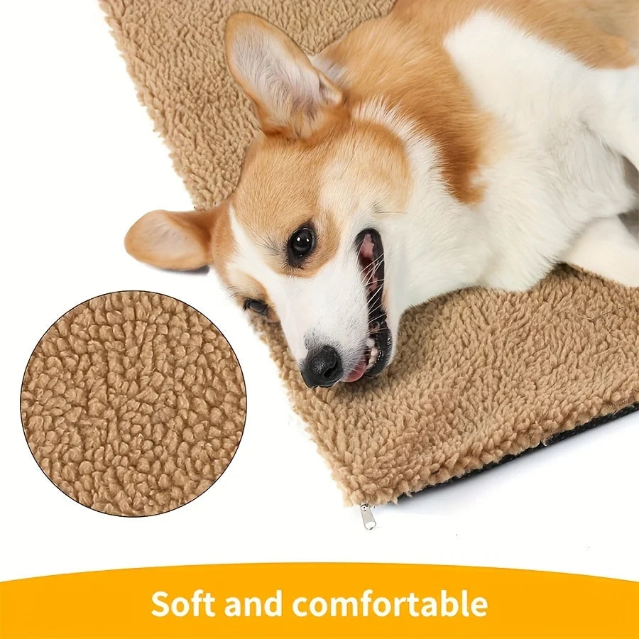 Self-Warming Pet Pad Blanket, Electric-Free Thermal Bed Mat, Anti-Slip for Cats Dogs Winter Warmth Mat Heat Reflecting Core Pad