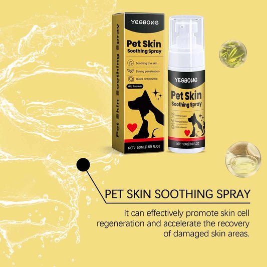 Yegbong Pet Skin Care Spray Gentle Formula Soothing Disconforts Lasting Moisturizing For Dogs Cats Pets Cleaning Products 50ml