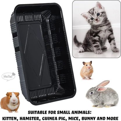 60 Pack Disposable Cat Litter Boxes, 16.7 x 10.5 in, Black, Travel-Friendly, Recyclable
