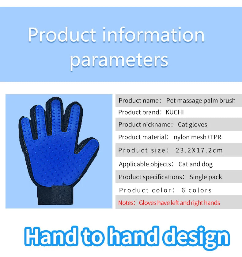 1PC Cat Hair Remove Gloves Rubber Pet Beauty Cleaning Grooming Effective Massage Dog Combs Floating Brush 6 Color