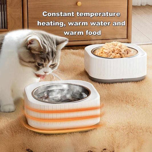 Pet Heating Bowl for Water/Food Cat Bowl Heating Noiseles Keep Warming Dog Water Bowls Winter Constant-temperature Pet Supplies - Bdba PK