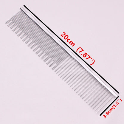 Copper Dog Grooming Combs Pet Boundary Knot Massage Tools Professional Salon Cat Hair Cleaning Crescent High Low Teeth 7817#
