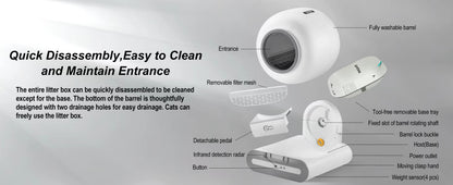 DOEL Automatic Self-Cleaning Cat Litter Box with App Control – 65L Smart Cat Toilet