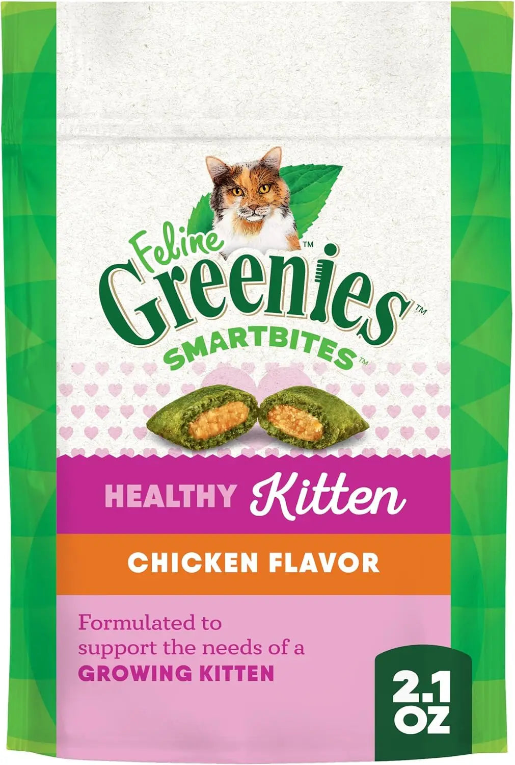 Feline Smartbites Healthy Kitten Treats – Crunchy & Soft Chicken Flavour Tub