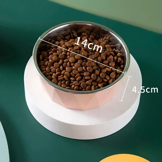 Pet supplies cat food bowl raised pet puppy feeder water bowl stainless steel cat water feed dish pet eating cat - Bdba PK