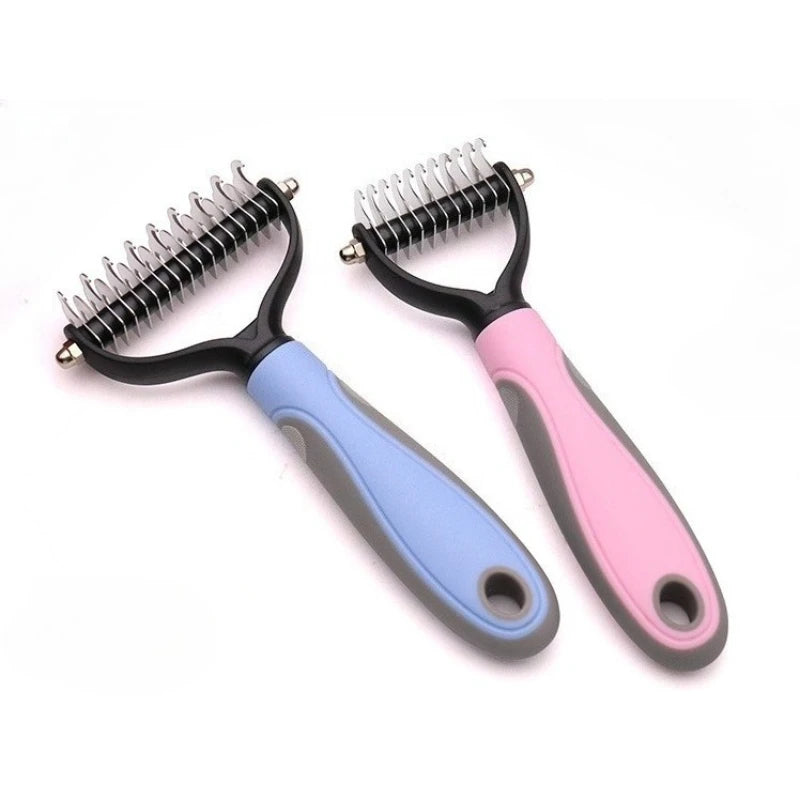 WOBDAEL Double-Sided Pet Deshedding Brush – Knot Cutter & Fur Remover Comb for Dogs & Cats