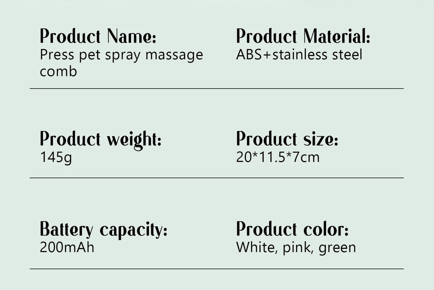 USB Steam Spray Pet Grooming Comb – Heated Massage Brush for Dogs & Cats