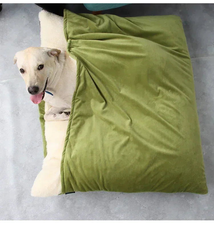 Pet Dog Kennel Cat Nest Teddy Bear Winter Thermal Mat for All Seasons Fully Washable Winter Large Dog Enclosed Pet Sleeping