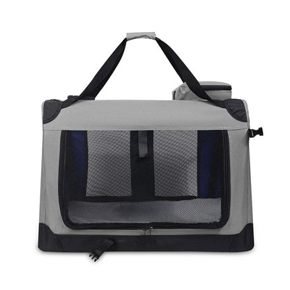 Soft Dog Crates Kennel for Pets 3 Door Soft Sided Folding Travel Pet Car Carrier with Straps and Mat for Dogs, Cats, Rabbits