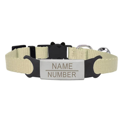 Personalized Cute ID Tag Cat Collar - Safe Breakaway Design with Engraved Name Phone Number Ideal Gift for Cat Lovers Pet Owners