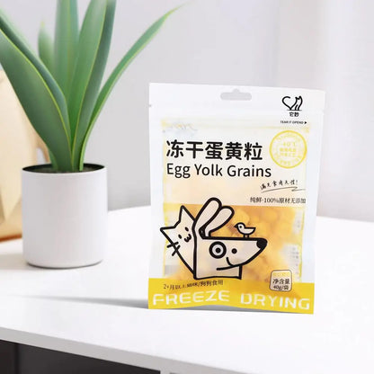 40g Freeze Dried Egg Yolk Granules Beautify Smoothing Freeze-dried Hair Cat To Pet Pets Healthy Food Snacks Cat Safe Supplies