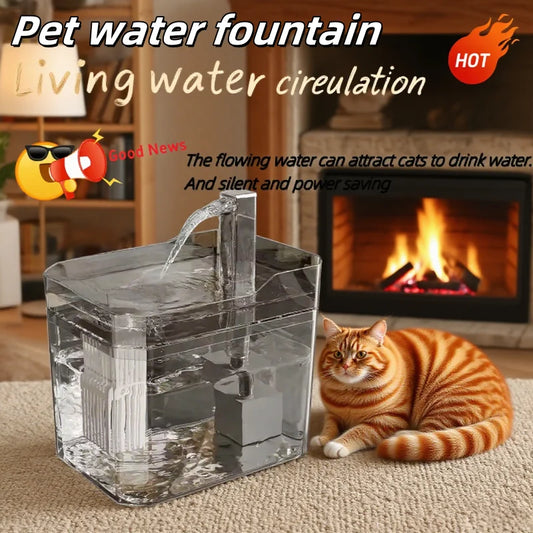 1.5L Cat Water Fountain Automatic Water Dispenser USB Live Circulation Filter Pet Drinker Quiet Pet Water Fountain Cat Small Pet - Bdba PK