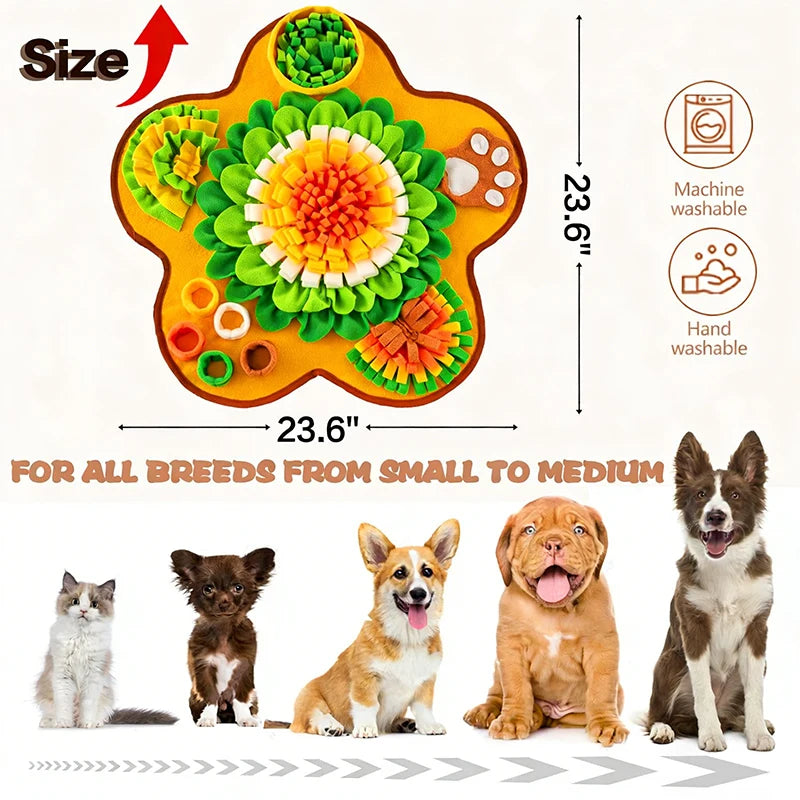 Dog Snuffle Mat, Interactive Slow Feeder, Foraging Game, Anxiety Relief Toy for Dogs, Indoor Outdoor Dog Enrichment