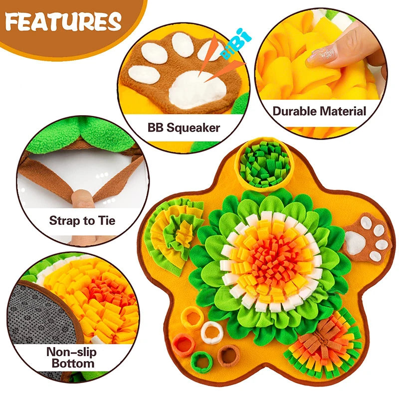 Dog Snuffle Mat, Interactive Slow Feeder, Foraging Game, Anxiety Relief Toy for Dogs, Indoor Outdoor Dog Enrichment