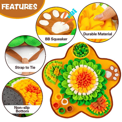 Dog Snuffle Mat, Interactive Slow Feeder, Foraging Game, Anxiety Relief Toy for Dogs, Indoor Outdoor Dog Enrichment