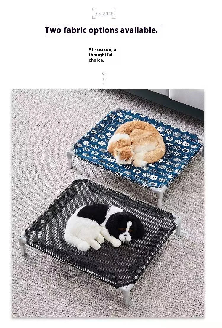 Elevated Pet Cot Stainless Steel Frame - All Season Military Dog Bed Removable Washable Off Ground for Small Pets