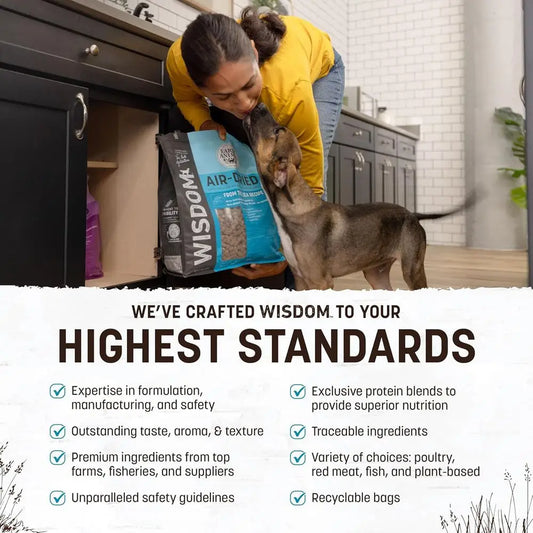 Wisdom Air Dried Dog Food - From the Sea Recipe Premium Natural Dry Dog Food for All Breeds & Ages - 8 Lbs Bag - Bdba PK