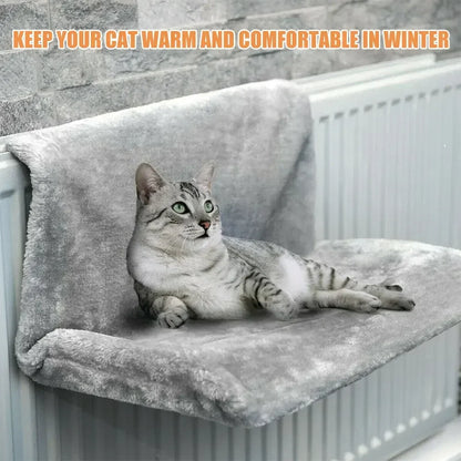Cat Radiator Hammock Bed – Warm Fleece Hanging Basket with Iron Frame