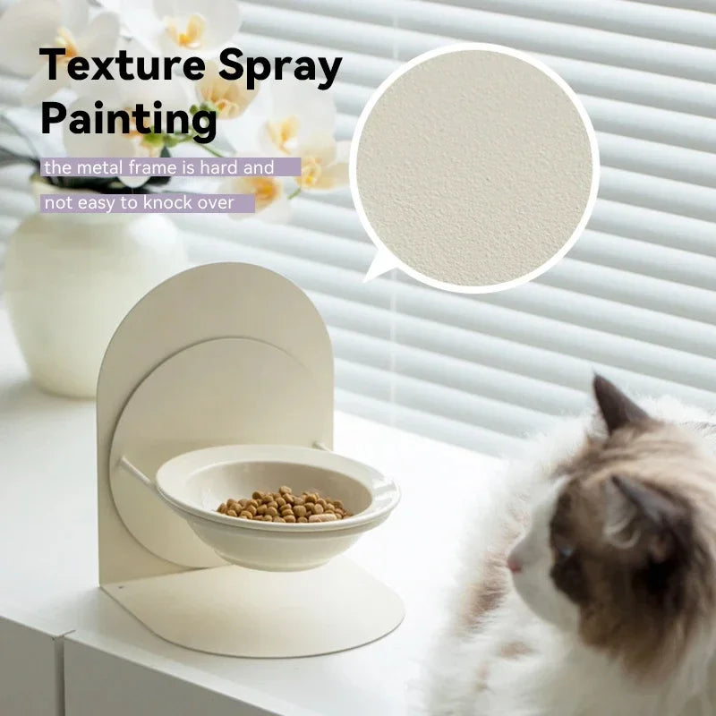 Detachable Pet Cat and Dog Bowl Protects Cervical Vertebrae Against Upset Height Adjustable Pet Ceramic Bowl