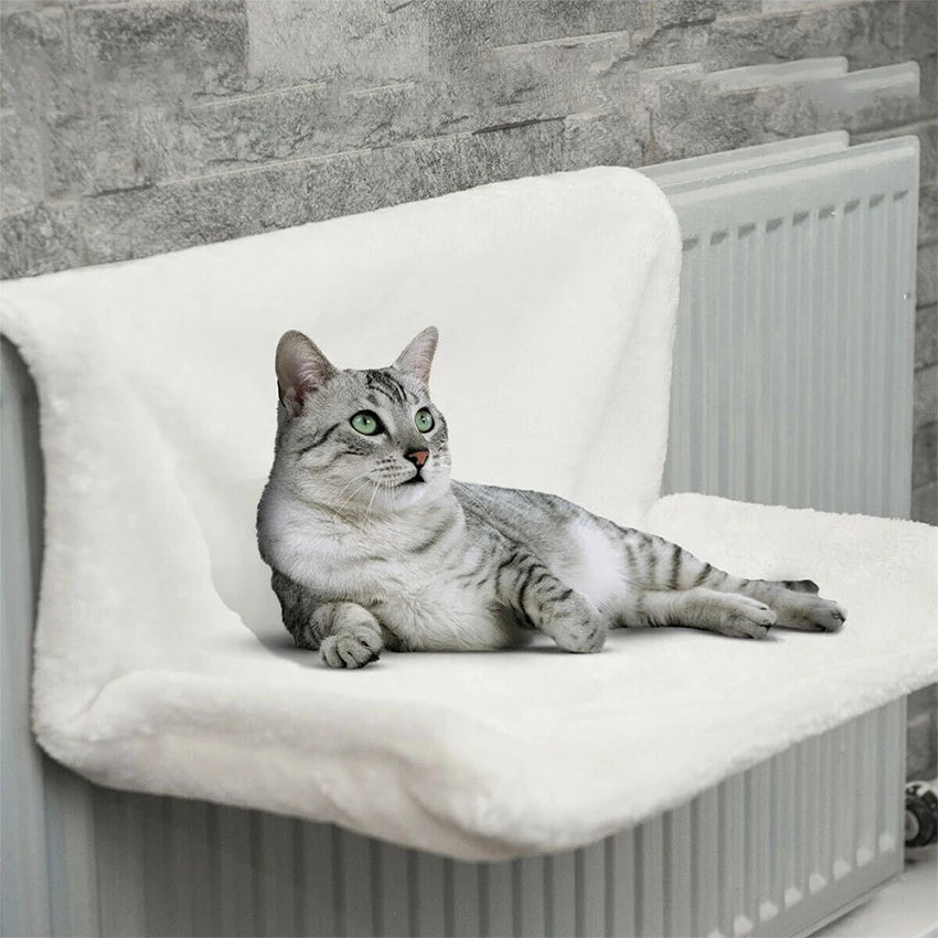 Cat Radiator Hammock Bed – Warm Fleece Hanging Basket with Iron Frame