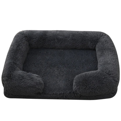 Half-Surround Dog Bed – Soft Plush Orthopedic Pet Sofa for Dogs & Cats