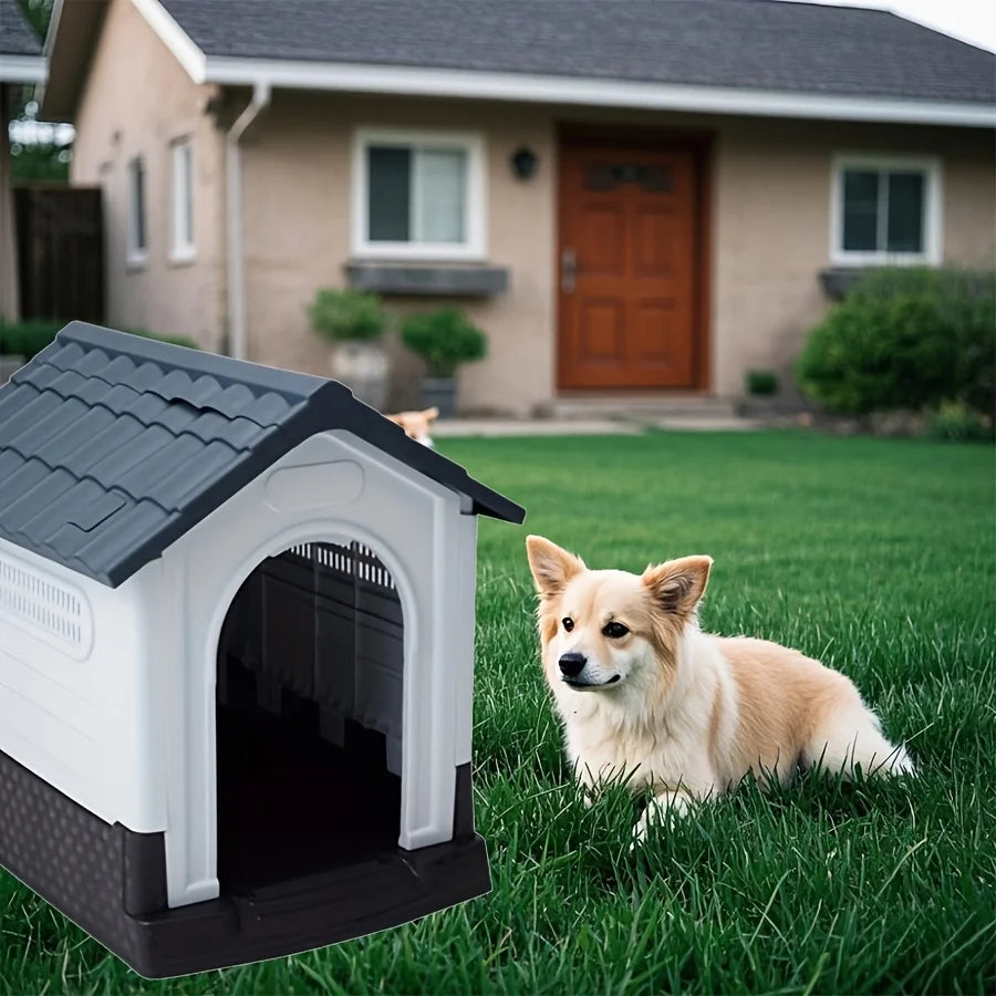 Rainproof Four-Season Outdoor Dog House – Moisture-Proof Villa Kennel for Small Dogs up to 15kg - Bdba PK