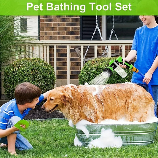 High Pressure Sprayer Nozzle Hose Dog Shower Gun, 3 Mode Adjustable Pet Cleaning, Clean Bath Water Foam Soap Sprayer Dog Cleanin