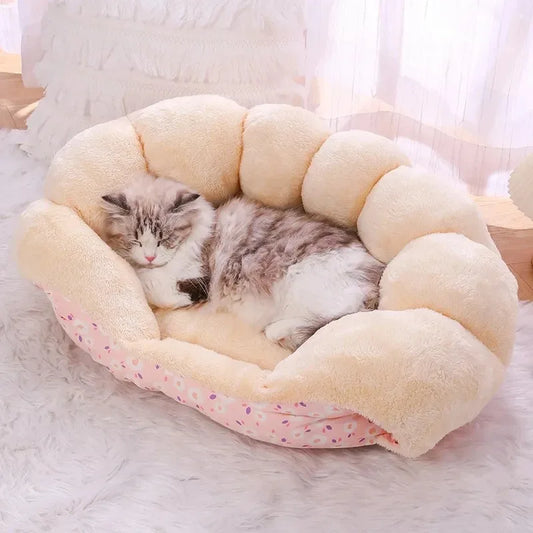 BeiYu Pet Winter Warm Cat Bed with Removable Cover – Soft Cushion Basket for Cats & Small Dogs - Bdba PK